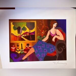 Elegant Art Print with Purple and Red Highlights